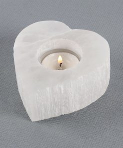 Selenite Heart Tealight Holder - Image 1