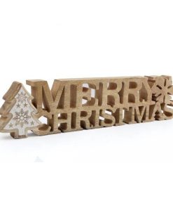 50cm Wooden Merry Christmas Decoration - Image 1