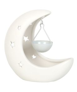 White Crescent Moon Hanging Oil Burner - Image 2