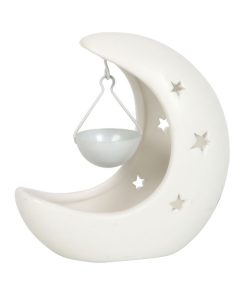 White Crescent Moon Hanging Oil Burner - Image 3