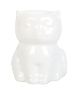 Shiny White Cat Oil Burner - Image 1