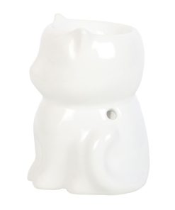 Shiny White Cat Oil Burner - Image 2