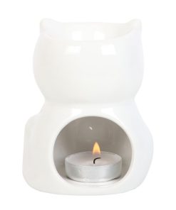 Shiny White Cat Oil Burner - Image 3