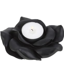 Black Rose Resin Tealight Candle Holder - Image 2