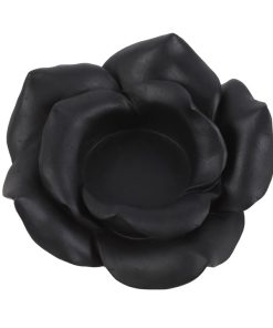 Black Rose Resin Tealight Candle Holder - Image 3