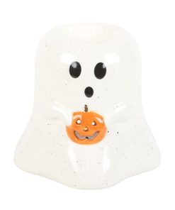 Ghost Shaped Oil Burner with Pumpkin - Image 1