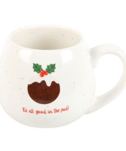 All Good in the Pud Rounded Christmas Mug - Image 3