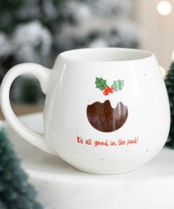 All Good in the Pud Rounded Christmas Mug - Image 4