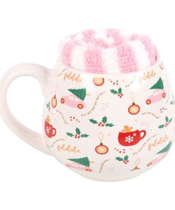 Sugarplum Fun Christmas Print Mug and Socks Set - Image 1