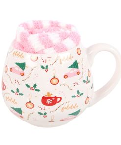 Sugarplum Fun Christmas Print Mug and Socks Set - Image 2