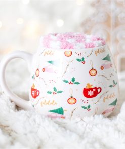 Sugarplum Fun Christmas Print Mug and Socks Set - Image 4