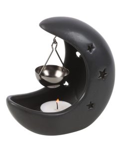 Black Crescent Moon Hanging Oil Burner - Image 2