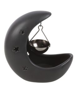 Black Crescent Moon Hanging Oil Burner - Image 3