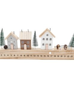 Wooden House Advent Calendar with Trees - Image 1