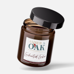 Amber and Oak Enchanted Ember Candle - A handmade soy wax candle with a warm, smoky scent featuring notes of amber and wood, perfect for creating a cozy, magical atmosphere.