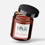 Amber and Oak Festive Cranberry Candle - A handmade soy wax candle with a bright and fruity cranberry scent, perfect for adding a cheerful, holiday touch to your space.