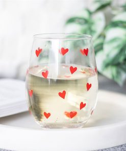 Heart Print Stemless Glass - Image 1