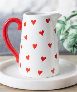 Heart Print Ceramic Flower Jug - Image 1