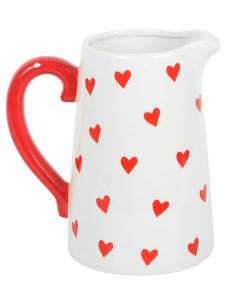 Heart Print Ceramic Flower Jug - Image 2