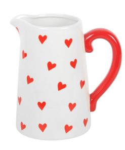 Heart Print Ceramic Flower Jug - Image 4