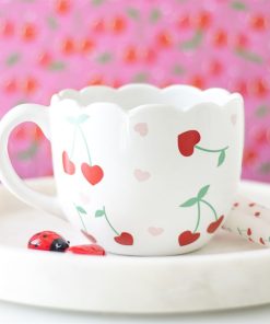 Scalloped Cherry Print Mug - Image 1