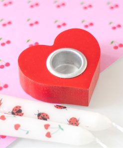 Red Heart Taper Candle Holder - Image 1