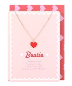 Bestie Enamel Heart Necklace Greeting Card - Image 2